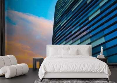 abstract business interior, view of sky. Background concept Wall mural