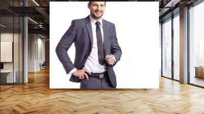 business, people and office concept - businessman in suit Wall mural