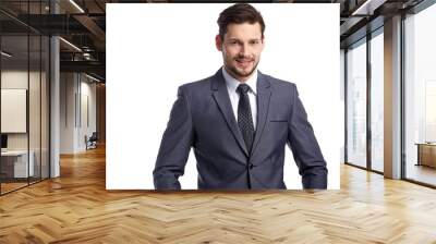 business, people and office concept - businessman in suit Wall mural