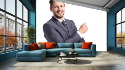 business, people and office concept - businessman in suit Wall mural