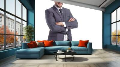 business, people and office concept - businessman in suit Wall mural