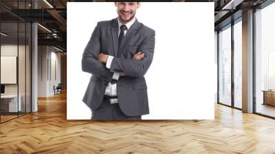 business, people and office concept - happy smiling businessman Wall mural