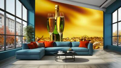 champagne glasses on celebration table Wall mural