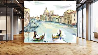 Venice illustration Wall mural