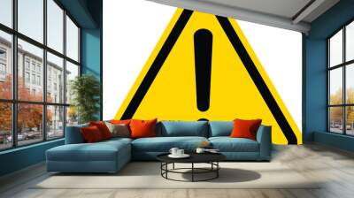 Hazard warning attention sign with exclamation mark symbol Wall mural