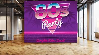 80s party flyer design in retro style Wall mural