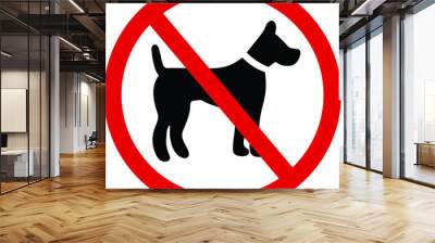 No dogs sign. Wall mural