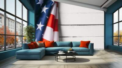 Red, white, and blue American flag for Memorial day or Veteran's day background Wall mural