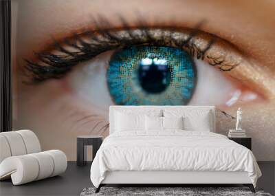 The eye of a person with lenses Wall mural