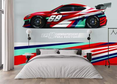 Car wrap decal designs. Abstract racing and sport background for car livery. Full vector eps 10. Wall mural