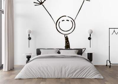 Happy stick figure 5 Wall mural