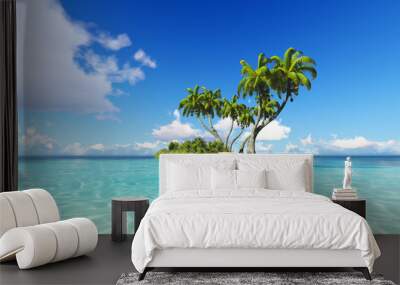 Corals Island Sea 3D rendering Wall mural