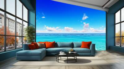 Tropical sea sky clouds blue Wall mural