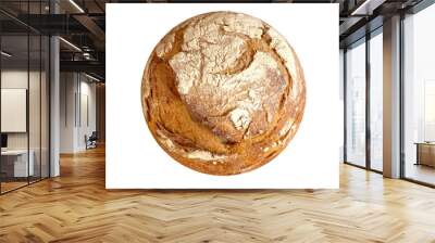 Perfect circular loaf on white background Wall mural