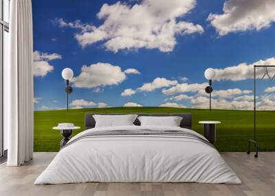 Hilly landscape with cloudy sky windows XP like background Wall mural