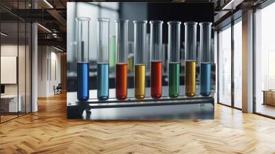 Laboratory analysis test tubes with colorful reagent Wall mural