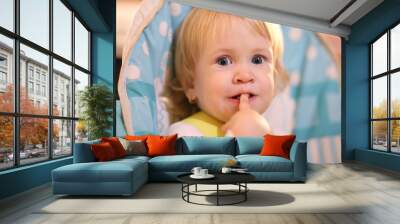 Portrait of young cute child Wall mural