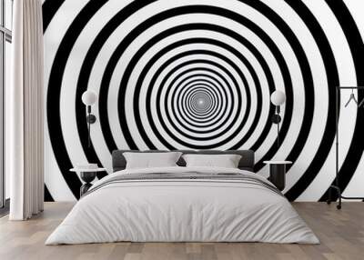 spiral black white optic vector background Wall mural