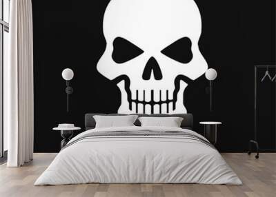 white skull with red bow tie / vector illustration Wall mural