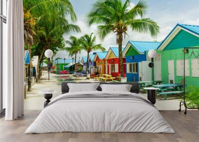 colourful houses on the tropical island of barbados Wall mural