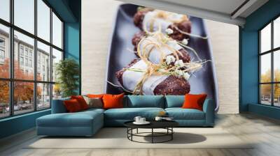 Vegan raw hemp protein bars Wall mural