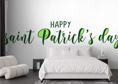 Happy St Patrik's Day - funny irish day lettering in chreckered pattern design for posters, flyers, t-shirts, cards, invitations, stickers, banners, gifts. Hand painted brush pen modern Irish call Wall mural