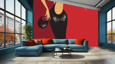 Beautiful  woman enjoying a glass of cocktail Wall mural