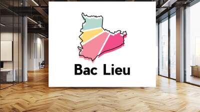 Map City of Bac Lieu vector design template, World Map International vector template with outline graphic sketch style isolated on white background Wall mural