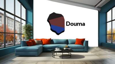 Map City of Douma vector design template,map of Lebanon Country national borders and important cities illustration Wall mural