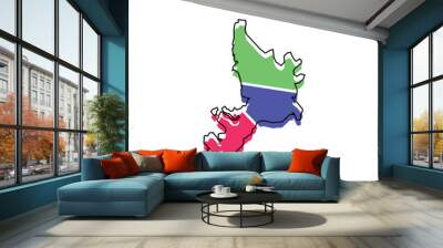 map of Navi Mumbai vector design template, national borders and important cities illustration Wall mural