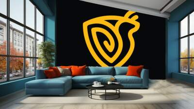 Snail Shield line modern icon creative design template Wall mural