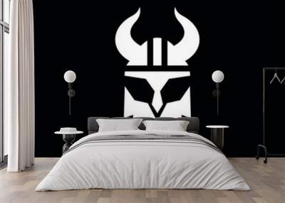 Viking face warrior modern simple logo Wall mural