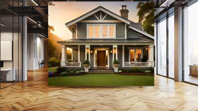 luxury home in the sunset,luxury home in the morning,house in the evening,house in the sunset Wall mural