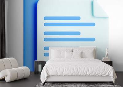 document 3d render illustration Wall mural