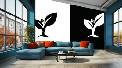 growing plant sprouts vector icon template Wall mural