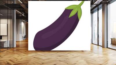 Eggplant flat vector design isolated on white background Wall mural