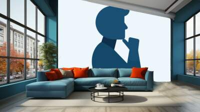 illustration of a person in a thinking pose. flat design Wall mural