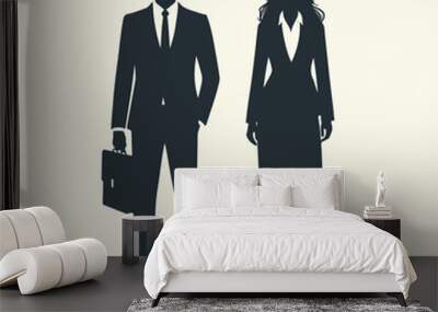 silhouette of a business person. flat and minimalist design Wall mural