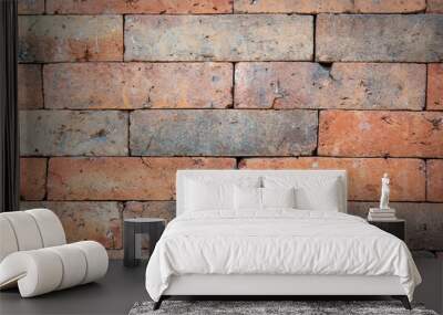 Background of red brick wall texture Wall mural