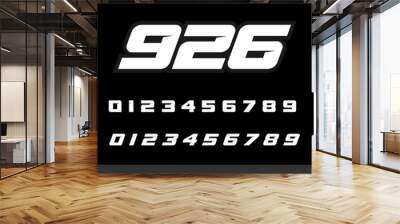 CLEAN AND BOLD RACING NUMBERS SET BUNDELS for motorsport Wall mural