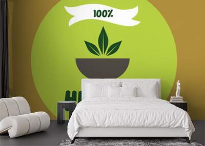 eco friendly label Wall mural