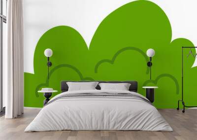 green grass cartoon illustration vector Wall mural