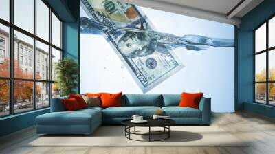 money laundering (illegal cash, dollars bill, shady money, corru Wall mural