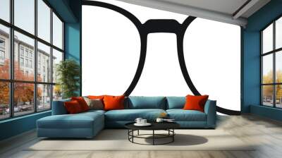 fashion glasses.glasses silhouette.eye glasses. Glasses silhouette. Retro glasses. clipping path. style plastic-framed Wall mural