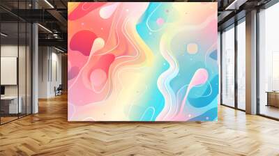 Vibrant abstract painting, flowing colors, fluid shapes, dynamic composition Wall mural