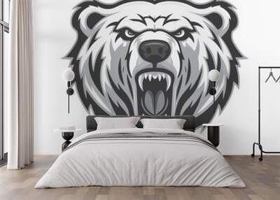 polar bear design logo illustration on white background Wall mural