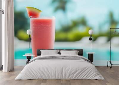 watermelon frappe summer refreshing drink. Wall mural