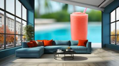 watermelon frappe summer refreshing drink. Wall mural