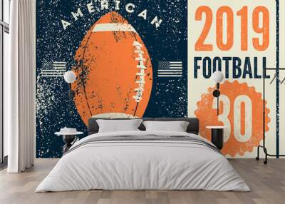 American football typographical vintage grunge style poster. Retro vector illustration. Wall mural