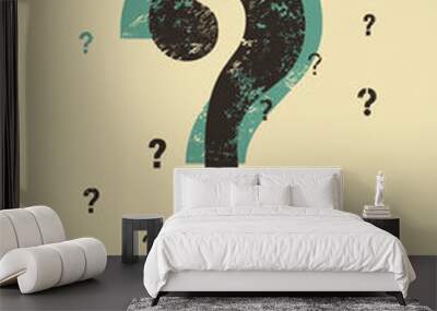 Question mark typographical grunge vintage style poster. Retro vector illustration. Wall mural